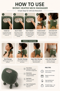 Nestup NeckEase massager control buttons and massage mode settings