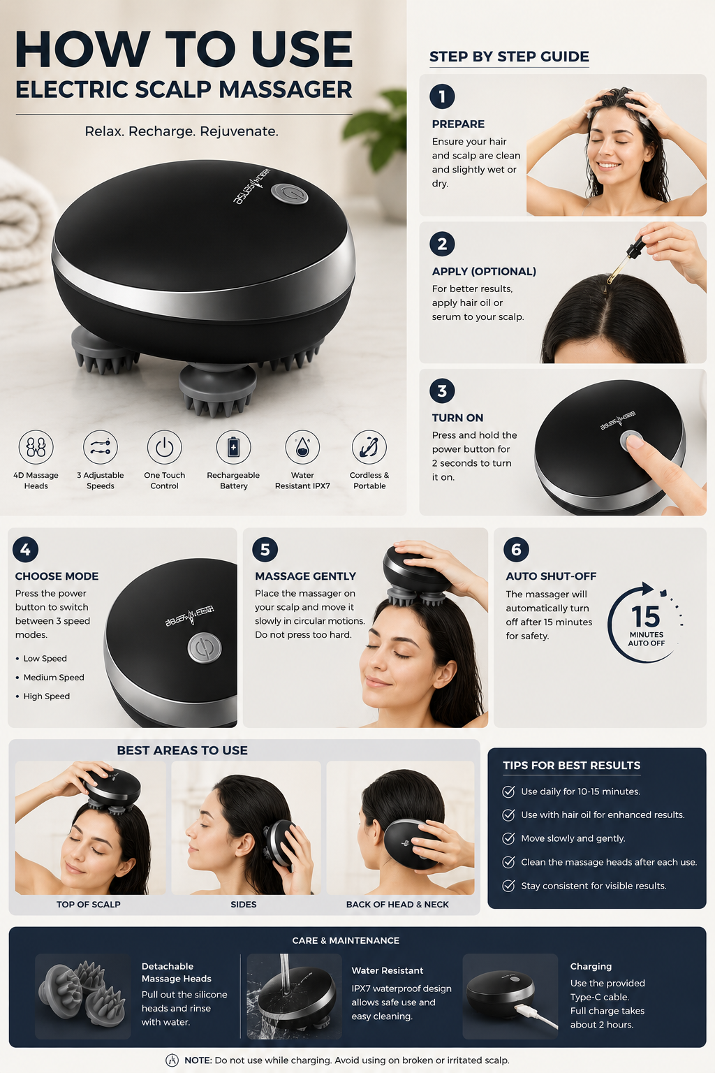 Premium 4D Electric Scalp Massager