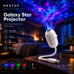 NESTUP Galaxy Star Projector – USB-Powered Ambient Night Light