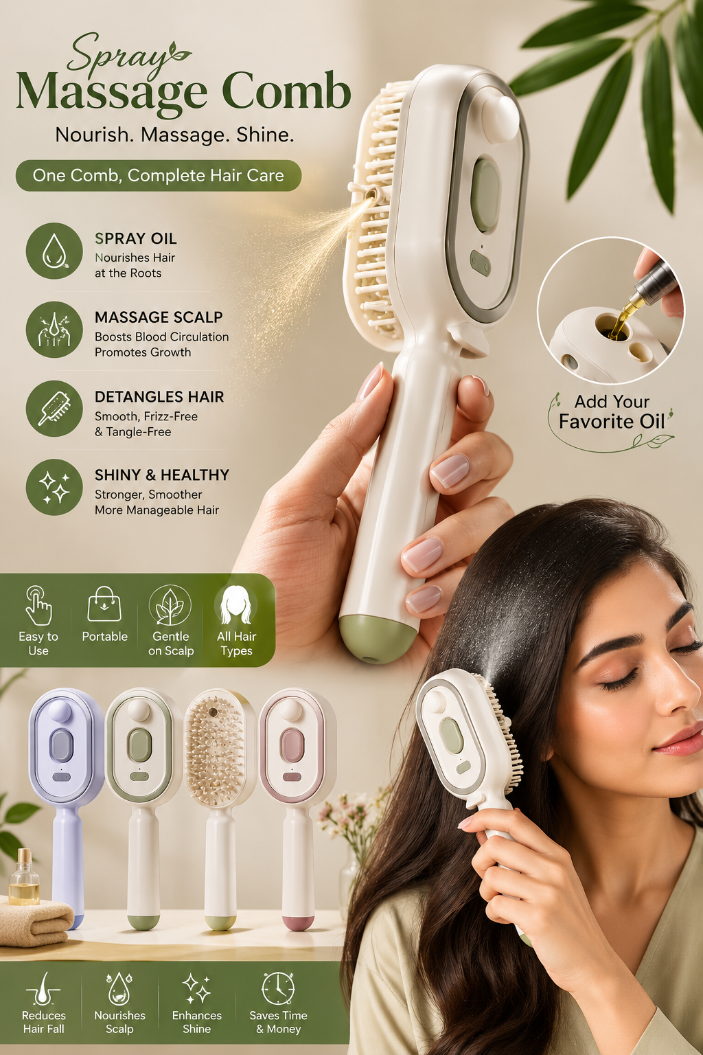 Hydraluxe™ Mist Massage Hair Brush