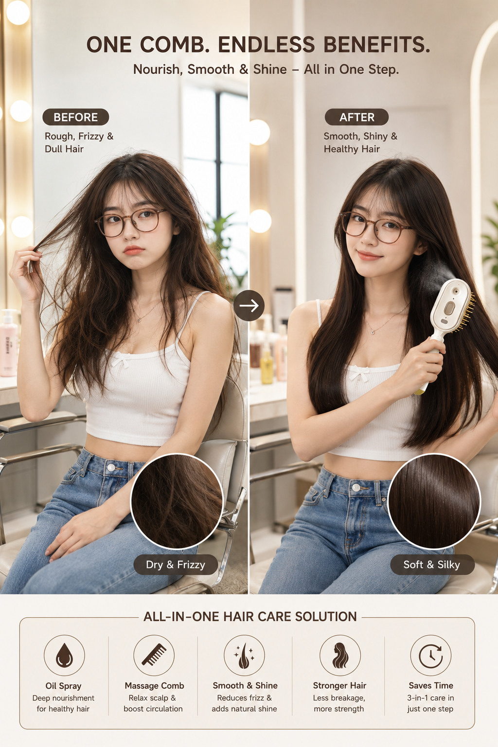 Hydraluxe™ Mist Massage Hair Brush