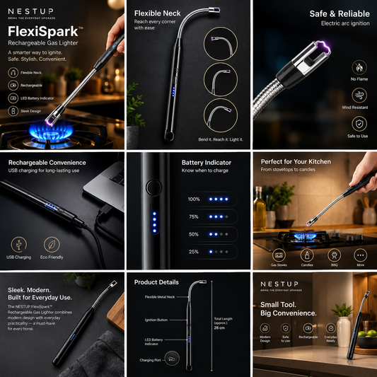 NESTUP FlexiSpark™ Rechargeable Gas Lighter