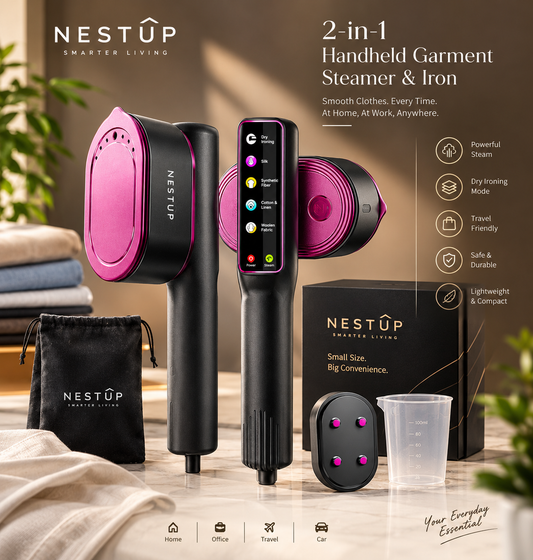 NESTUP 2-in-1 Portable Steam Iron & Garment Steamer