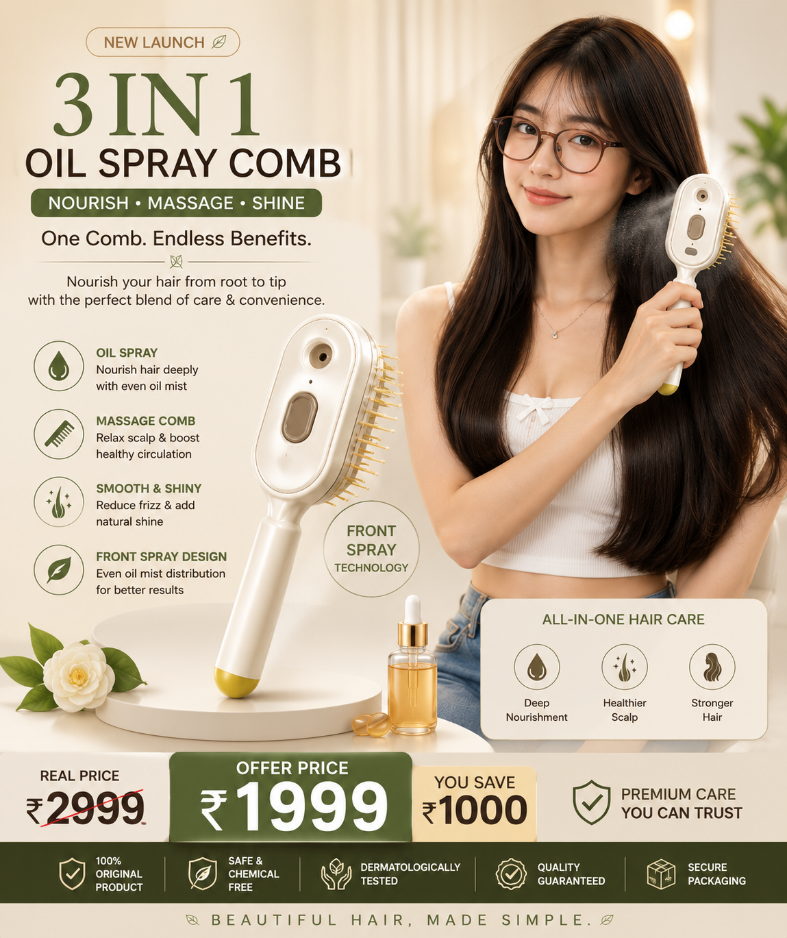 Hydraluxe™ Mist Massage Hair Brush